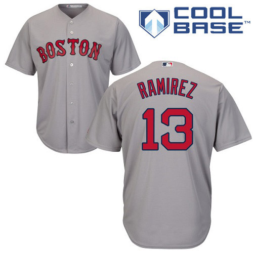 Red Sox #13 Hanley Ramirez Grey Cool Base Stitched Youth MLB Jersey